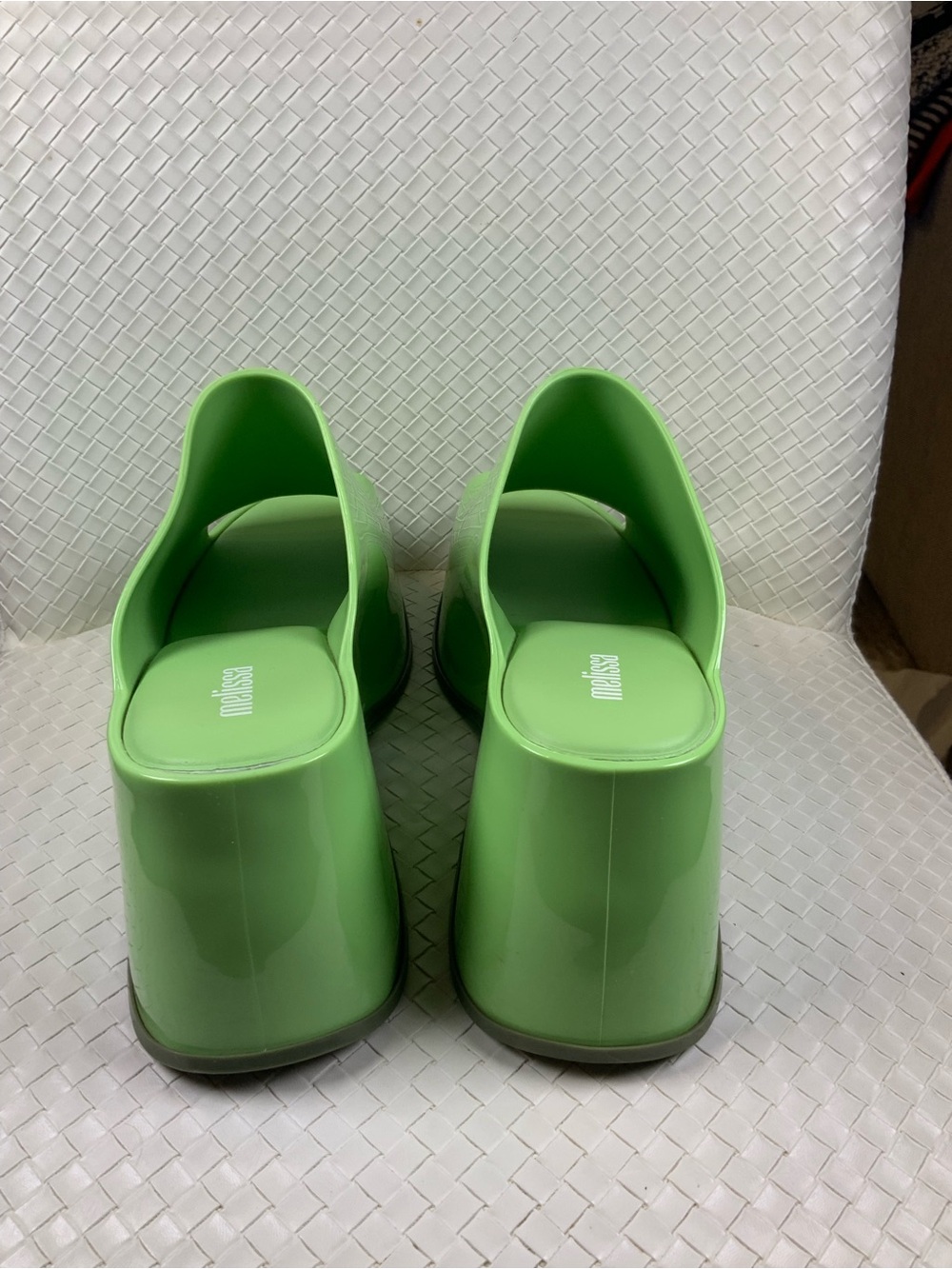 Melissa Glossy Light Green Slip-On Platform Clogs - Picture 5 of 10